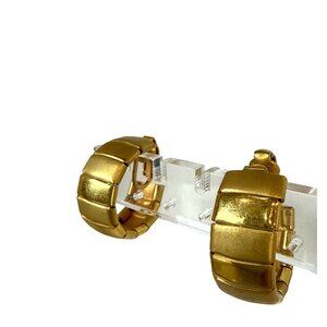 Vintage Gold-Tone Hinged Hoop Clip-On Earrings